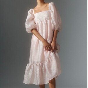 NWT By Anthropologie Textured Puff Sleeve Dress